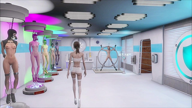 Fallout 4 slave fashion runway show in lingerie