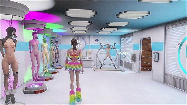 Fallout 4 slave fashion runway show in lingerie