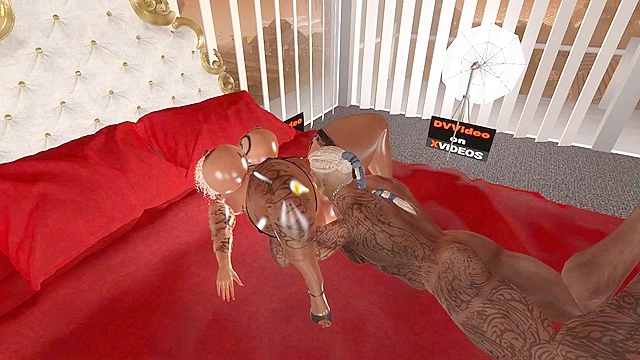 Hunter stops by the Digital Visage Studio for an animated porn shoot with Kayla