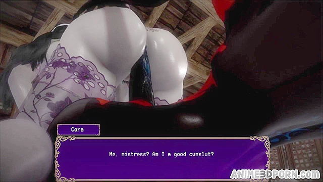 Futanari 3D demoness facesitting, pussy fingering and anal fucking with horse cock