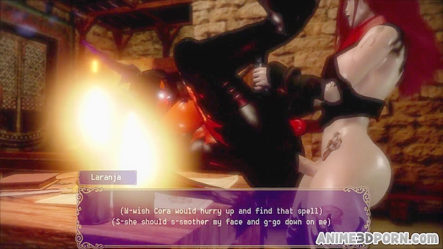 Futanari 3D demoness facesitting, pussy fingering and anal fucking with horse cock