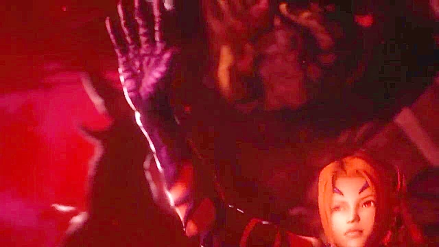 Kunoichi 2 - Animated red tentacles wrap up some human titties and squeeze