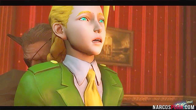Blonde Cammy from Street Fighter gets thigh fucked by dirty general