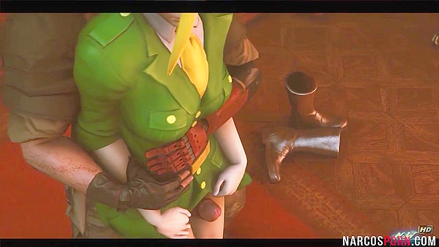 Blonde Cammy from Street Fighter gets thigh fucked by dirty general