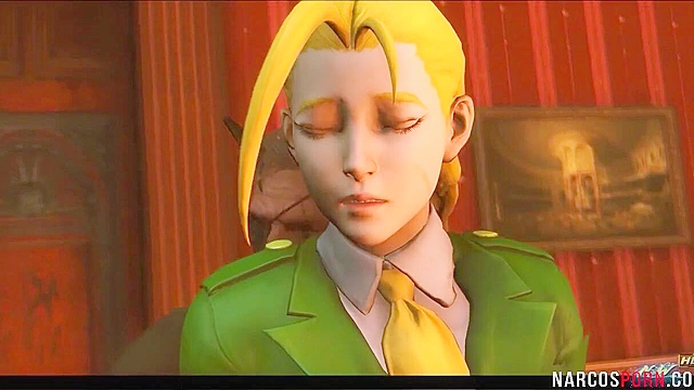 Blonde Cammy from Street Fighter gets thigh fucked by dirty general
