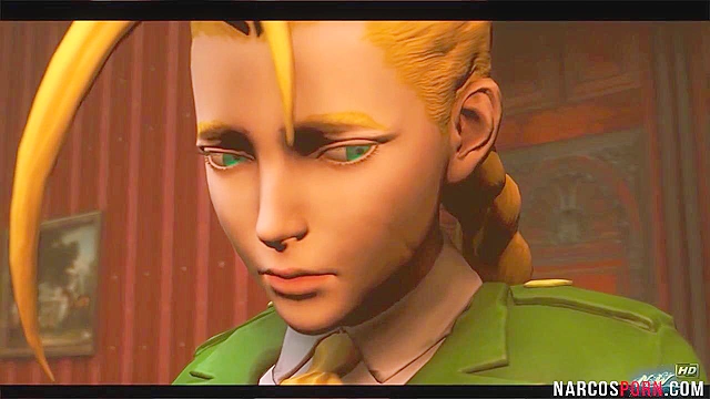 Blonde Cammy from Street Fighter gets thigh fucked by dirty general