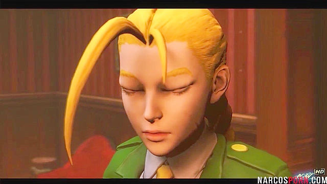 Blonde Cammy from Street Fighter gets thigh fucked by dirty general