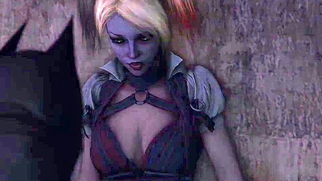 Batman pulls out his big cock and fucks Harley Quinn with it