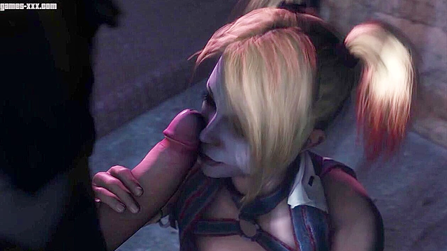 Batman pulls out his big cock and fucks Harley Quinn with it