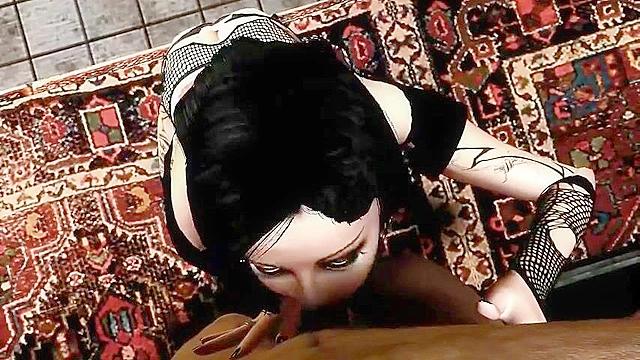 Adrenalize - Sexy punk 3d stripper dances and then rides your cock pov