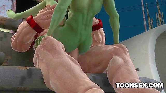 3D Juggernaut fucks the super sexy She-Hulk