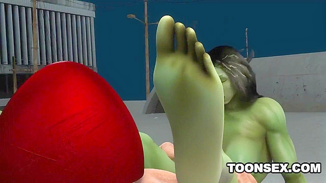 3D Juggernaut fucks the super sexy She-Hulk