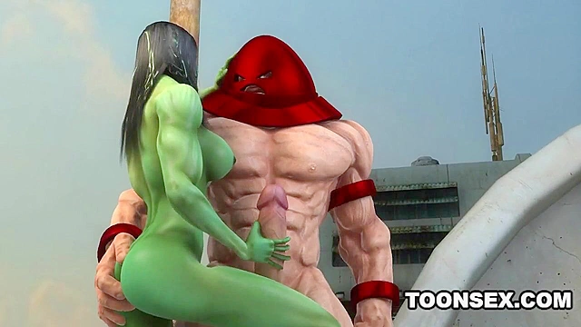 3D Juggernaut fucks the super sexy She-Hulk