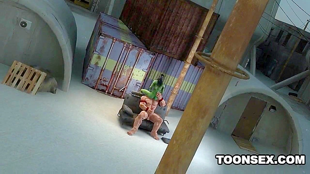 3D Juggernaut fucks the super sexy She-Hulk