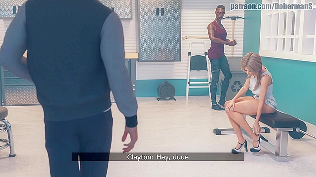 Busty cheating blonde gets 3d interracial sex from bbc dad and son