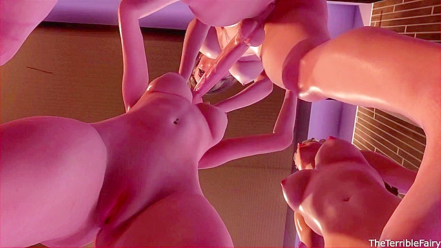 A Room for Three - Petite 3d teens fucked by big dicked futanari