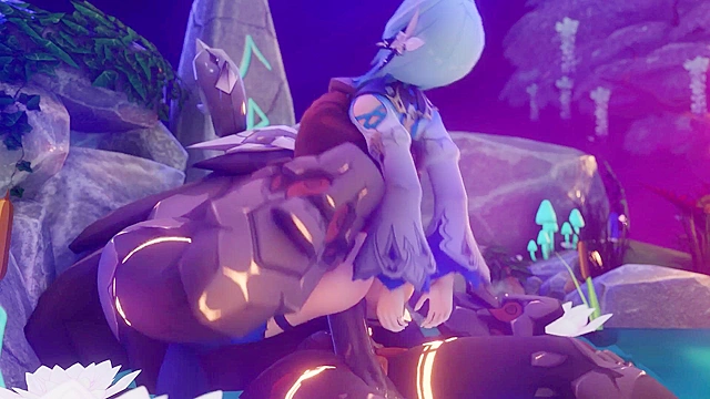 Genshin impact girl Eula gets fucked and creampied by a lawachurl