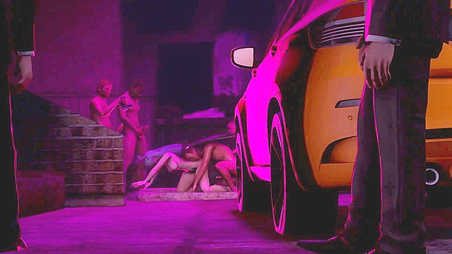 Sexy 3d succubus gets roughly face fucked in a dirty back alley gangbang