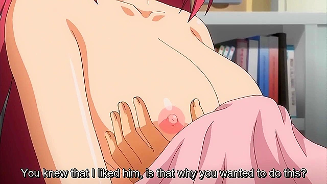 Busty anime redhead teacher gets her virgin asshole fucked and creampied