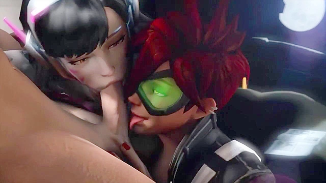 A nice big animated cock in between this Overwatch girl's big tits - compilation