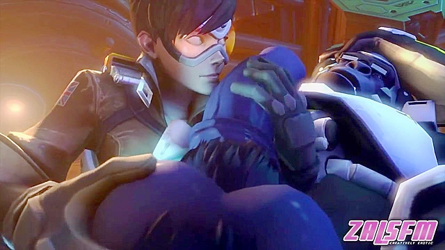 A nice big animated cock in between this Overwatch girl's big tits - compilation
