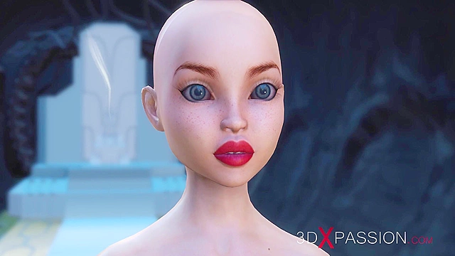 Bald head slave girl fucked by alien Hell dickgirl on the exoplanet