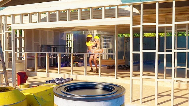 Tool Time - 3D Futanari Animation sex on job site by JT2XTREME