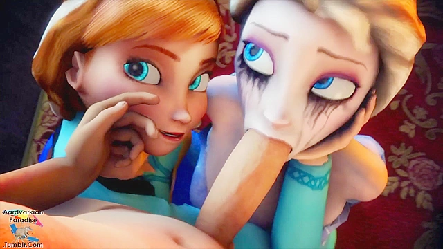Anna and Elsa Frozen 3d hardcore sex compilation