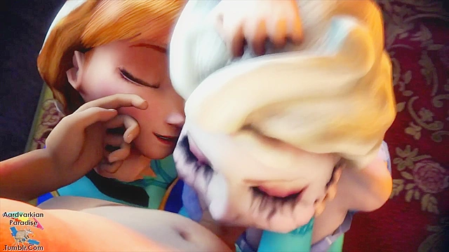 Anna and Elsa Frozen 3d hardcore sex compilation
