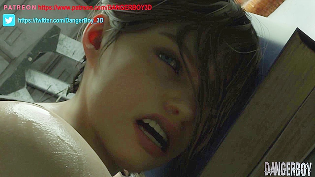 Mr X Fucks Claire Redfield doggy spreading open her pussy