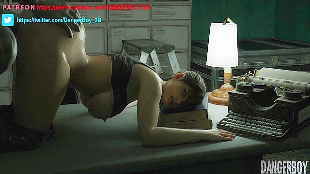 Mr X Fucks Claire Redfield doggy spreading open her pussy