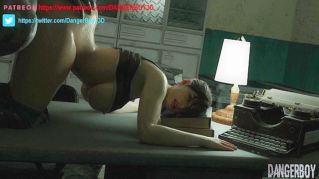 Mr X Fucks Claire Redfield doggy spreading open her pussy