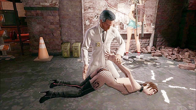 Perverted 3d hentai doctor gives a petite teen a hard spanking and rough doggy style
