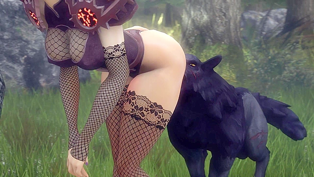 Assumi from WOW gets fucked by werewolves in the woods