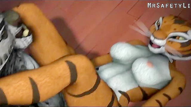 Tai Lung from Ku Fu Panda fucks master tigress