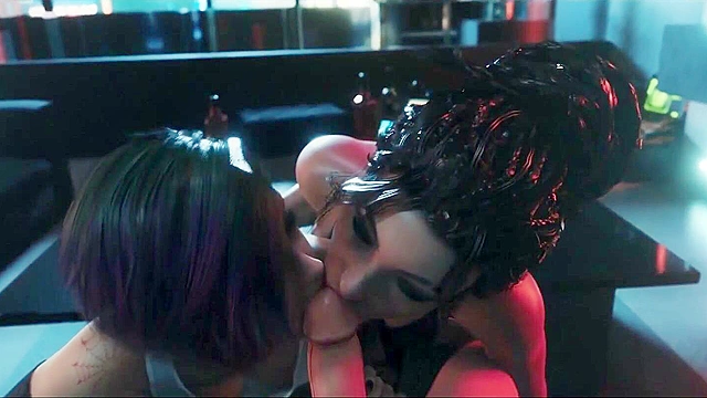 V fucks Judy and Panam in Cyberpunk 2077 3d futanari threesome