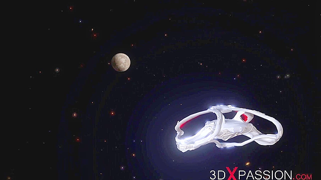 Hot alien dickgirl fucks hard a black woman in restraints on exoplanet