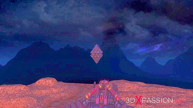 Hot alien dickgirl fucks hard a black woman in restraints on exoplanet