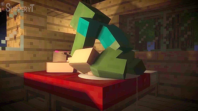 Jenny from Minecraft fucked by zombie and iron golem