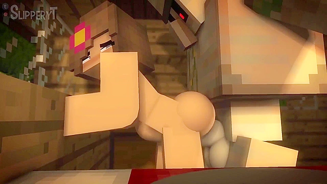 Jenny from Minecraft fucked by zombie and iron golem