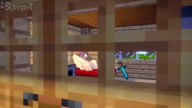 Jenny from Minecraft fucked by zombie and iron golem