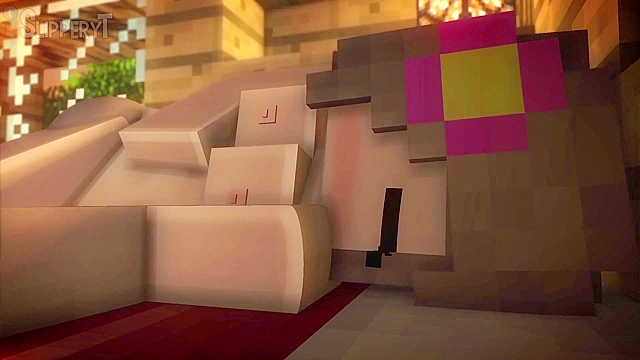 Jenny from Minecraft fucked by zombie and iron golem