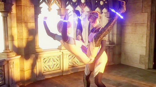 Eralin & Meralin - Mages use forbidden spell to futa fuck