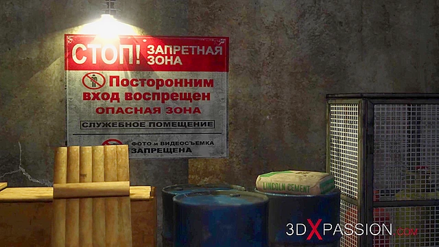 Russian soldiers threesome fuck with busty police woman in restraints