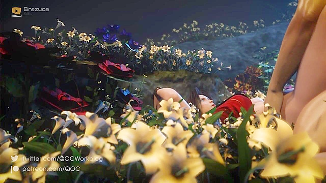 Rinoa Heartilly getting an intense fuck and creampie outdoors