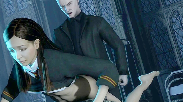 Harry Potter - Cho Chang takes Draco Malfoy's big dick in her tight pussy