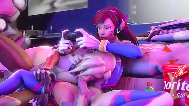 Overwatch futa game night with DVA and Mercy