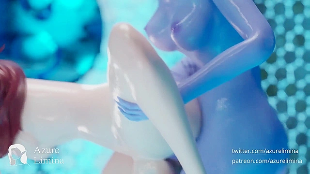 Overwatch futanari shower threesome with D.va, Widowmaker and Mercy