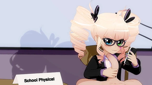 Cute teen fucks a big dick in the classroom while live streaming