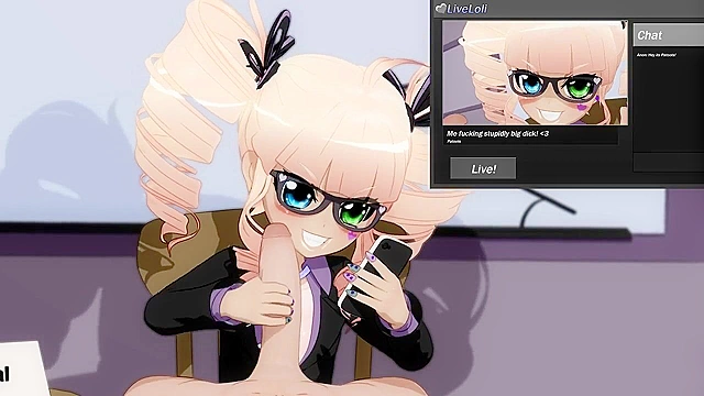 Cute teen fucks a big dick in the classroom while live streaming